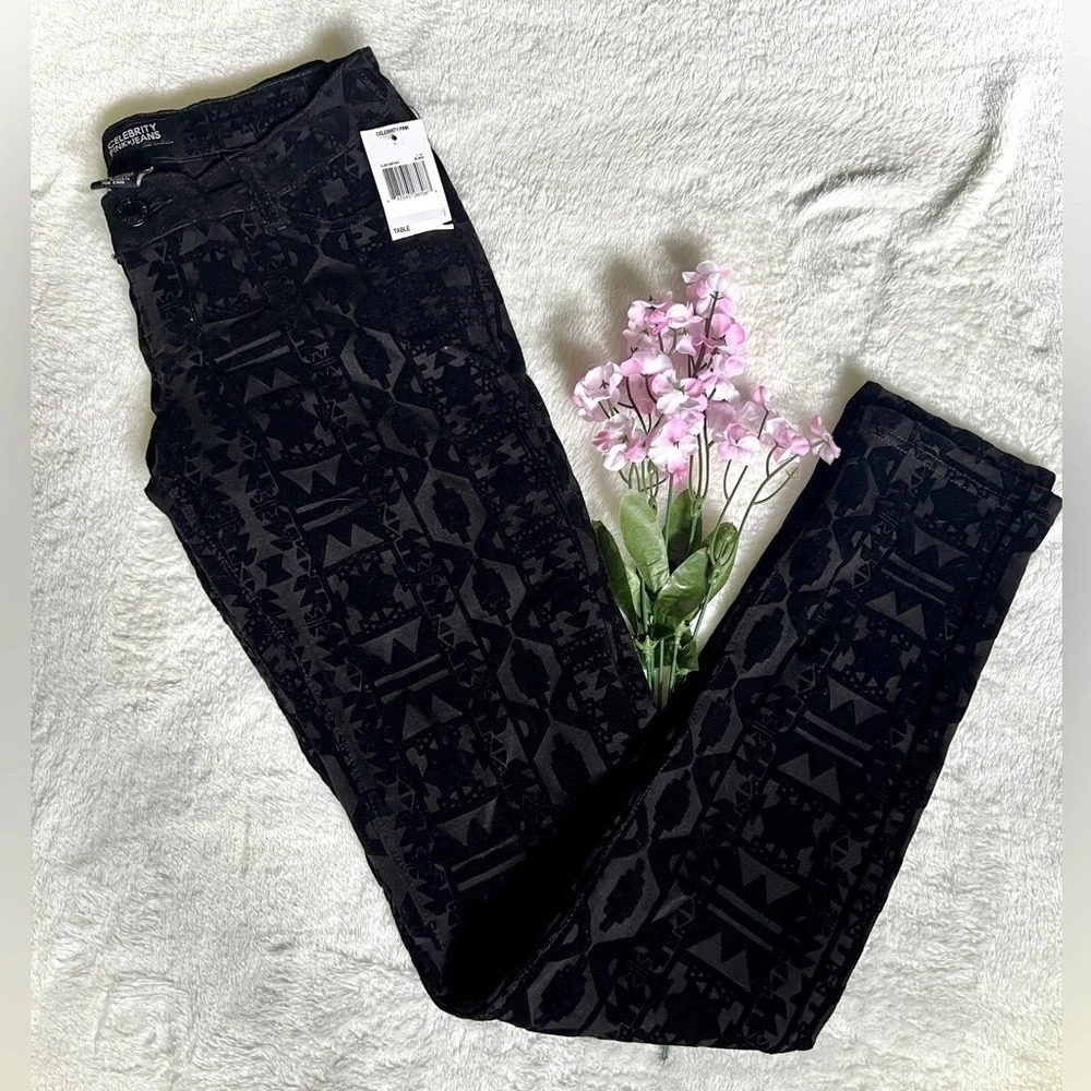 Celebrity Pink NWT Velvet Aztec Skinny Jean - Size 1